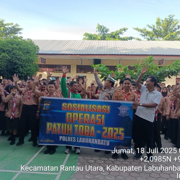 Operasi Patuh Toba 2025, Sat Lantas Polres Labuhanbatu Sambangi SMA Negeri 2 Rantau Utara