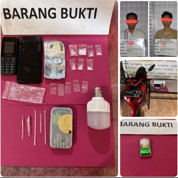 Polsek Bilah Hilir Polres Labuhanbatu Tangkap 2 Pelaku Narkoba
