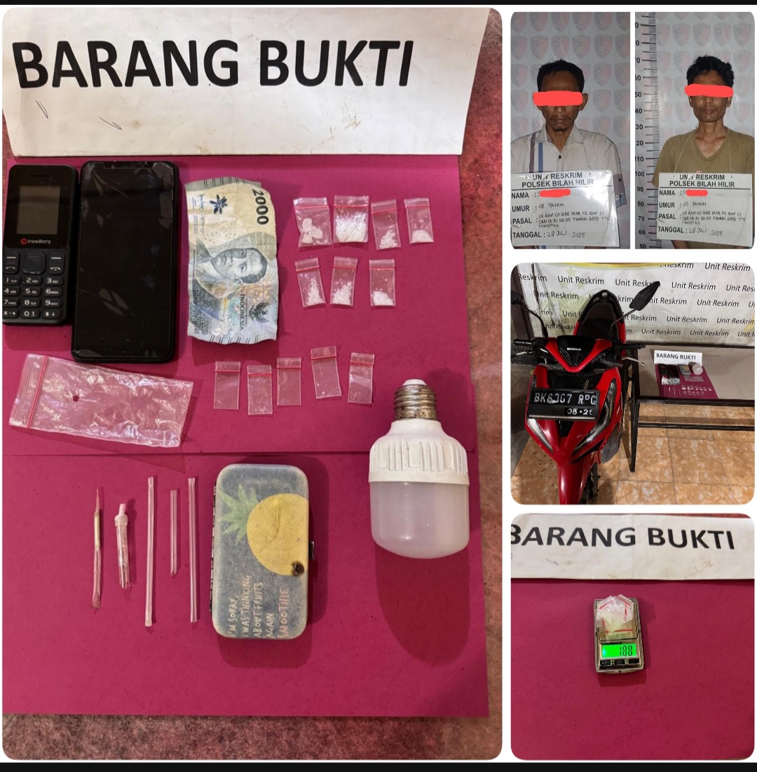 Polsek Bilah Hilir Polres Labuhanbatu Tangkap 2 Pelaku Narkoba