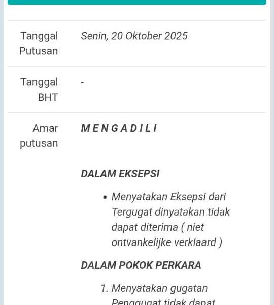 Seluruh Eksepsi PWO Ditolak PN Medan, “Berita Soal Klien Kami Kalah Bentuk Pembodohan Publik”